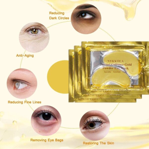2 PCS=1 BAGS GOLD CRYSTAL COLLAGEN PROTEIN EYE MASK ANTI-WRINKLE MOISTURIZING REMOVE DARK CIRCLES FACIAL CARE NATURAL EYE PATCH - Image 4